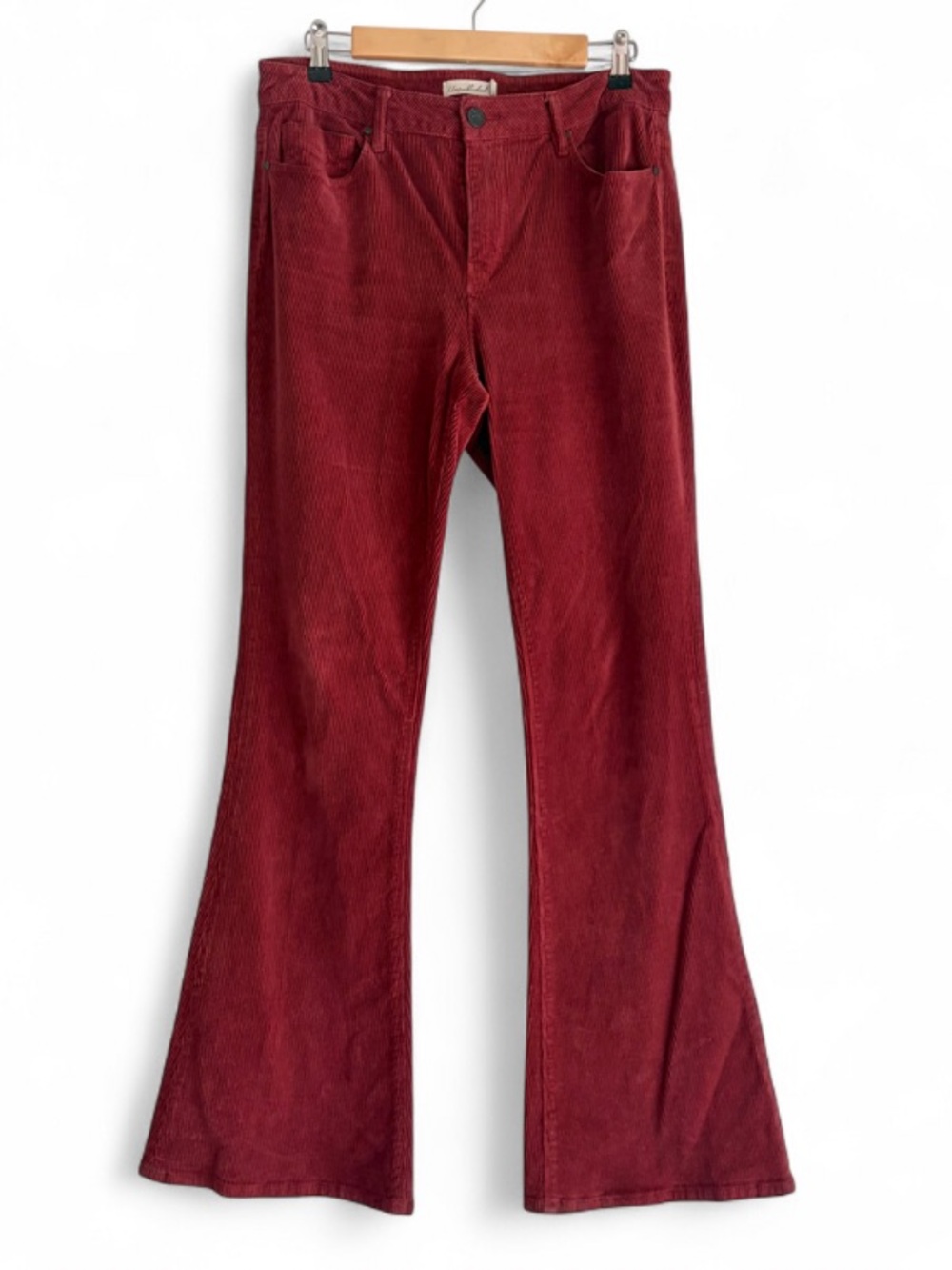 Unpublished Rust Red Flare Leg Corduroy Pants Size 30